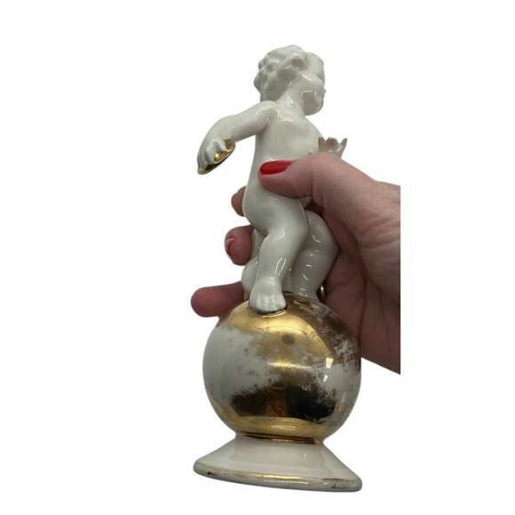 Vintage Discus Disc Throwing Figurine Baby Atlas Germany Statue Trophy Rare - Picture 3 of 14